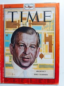 Time Magazine JULY 1956 " ARCHITECT EERO SAARINET " - Bild 1 von 1
