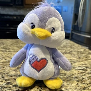 2003 Care Bear Purple Plush Cousins Cozy Heart Penguin Stuffed Animal Vintage - Picture 1 of 8
