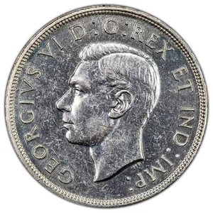 Canada 1947 ML Maple Leaf 2xHP $1 Silver Dollar Coin - AU - Picture 1 of 3