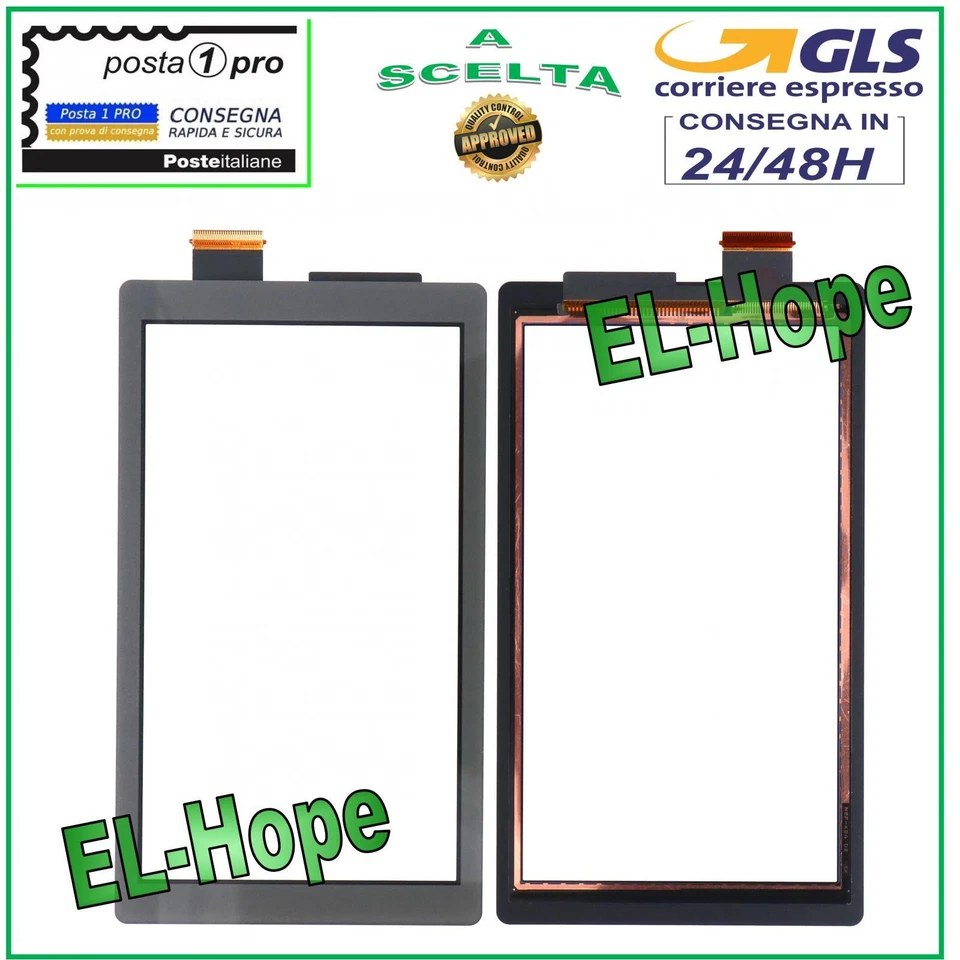TOUCH SCREEN VETRO PER NINTENDO SWITCH LITE GAME PAD DIGITIZER VETRINO GRIGIO
