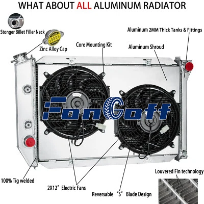 3 Row Radiator + Fan For 1971-73 Ford Mustang Fairlane Torino LTD Cougar V8 — 第 1/4 张图片