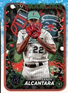 2024 Topps Holiday #H11 - Sandy Alcantara - Miami Marlins 24-377 - Picture 1 of 2