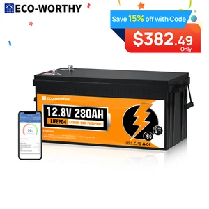 ECO-WORTHY 12V 280Ah 3584Wh Bluetooth LiFePO4 Lithium Battery For RV Home - Picture 1 of 13