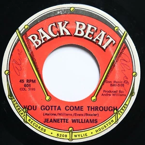JEANETTE WILLIAMS - YOU GOTTA COME THROUGH / STUFF - SOUL 45 - Picture 1 of 2