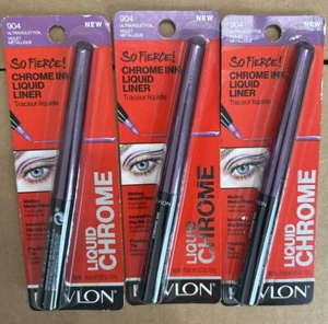 3er-Packungen Revlon So Fierce! Chrom Tinte flüssiger Eyeliner Stift, 904 ultraviolette Folie - Bild 1 von 11