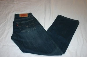 Girls/ Youth Levi's 505 Regular Size 12 Dark Distressed Wash Straight Blue Jeans - Picture 1 of 11