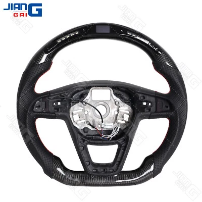 Real Carbon Fiber LED Steering Wheel for Seat Leon Cupra MK3 2015-2018 - Imagem 1 de 4