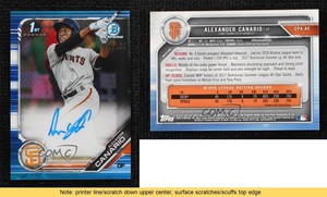 2019 Bowman Chrome Prospects Blue Refractor /150 Alexander Canario #CPA-AC Auto