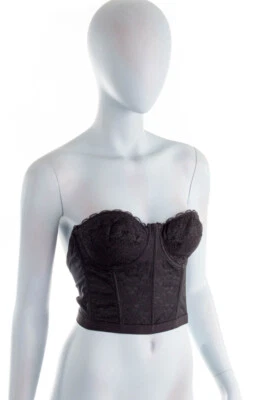Vintage Orig 60S Corset Lingerie Noir Nylon Rockabella NOS Sans Bretelles - Photo 1/4