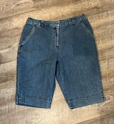 Bermudas para mujer Kim Rogers calce relajado 10 azules lavado medio elásticas Foto 1 de 3