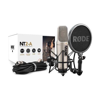 Rode NT2-A Studio Condenser Microphone Pack + XLR Cable, Shock, Pop Shield
