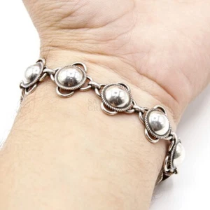 925 Sterling Silver Celtic Circle Bracelet Link Handmade Bracelet - Picture 1 of 4