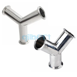 1.5"-4" Tri Clamp Equal 3 Ways Y 304 Stainless Sanitary Ferrule Pipe Fitting - Picture 1 of 8