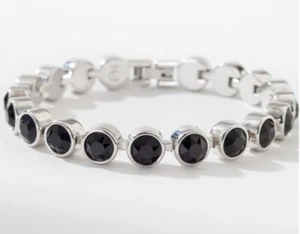 💎Touchstone Crystal Bracelet Jet Rhodium 7 1/4” New Condition - Picture 1 of 6