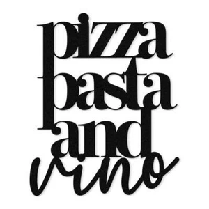 Frase in Legno Arredo Cucina Ristorante Pizzeria Scritta Dipinta a Mano Moderna - Picture 1 of 12