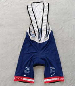 USPS United States Postal Service Nike mens Blue cycling pad bib shorts size XL - Picture 1 of 10