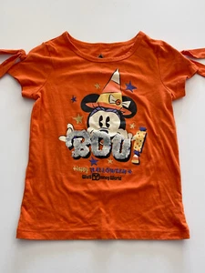 Walt Disney World Minnie Mouse Halloween Boo T-shirt Orange w/ Sequins - Small - Picture 1 of 3