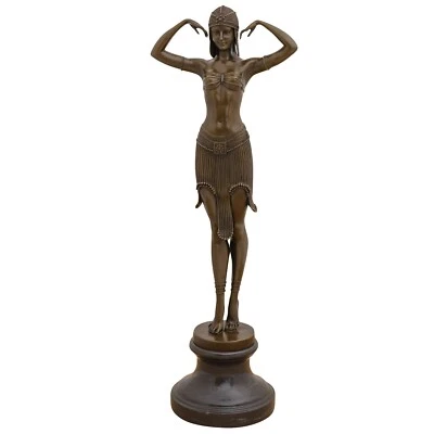 Bronzeskulptur Bronze Figur Scarab Tänzerin nach Chiparus Antik-Stil Replik 75cm - Bild 1 von 4