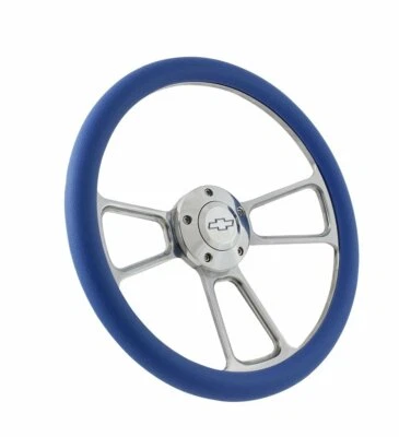 Rueda estilo músculo pulido de 14" y botón de bocina Chevy - Camionetas Chevy 1970-1973 Foto 1 de 4