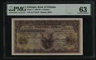 P 7 Ethiopia 5 Thalers 1932 1933 UNC PMG 63 RARE Beautiful banknotes