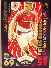 Match Attax 2016/17 Premier League - UC20 Adam Forshaw - Extra Boost