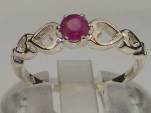 Damen-Solitärring 9 Karat Weißgold natürlicher Rubin - Größen 4 bis 12 - Bild 1 von 4