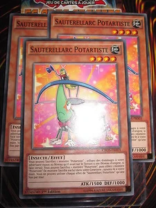 YU-GI-OH! COM SAUTERELLARC POTARTISTE LOT DE 3 (PLAYSET) CROS-FR003 EDITION 1 - Picture 1 of 1