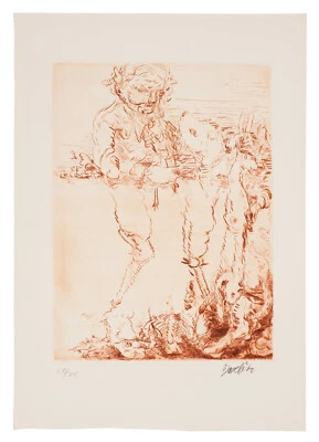 Georg Baselitz, Original Radierung, signiert und nummeriert. Der Jäger, 1967. - Bild 1 von 3
