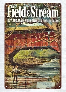 Arte de pared de sala de estar 1961 pesca metal hojalata letrero wildlifedecor - Imagen 1 de 4