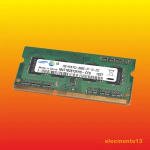 SAMSUNG M471B2873FHS-CF8 1GB 1Rx8 PC3-8500S GOLD PINS  LAPTOP MEMORY RAM USED - Picture 1 of 2
