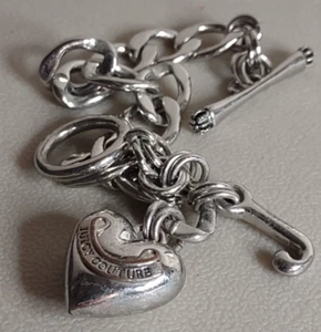 Silberfarbene Juicy Couture Herz Bettelkette Armband - Bild 1 von 7