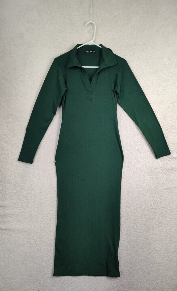 Nasty Gal коллекции женщин платье 6 зеленый поли смесь длинным рукавом макси свитер - Изображение 1 из 4