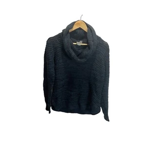 Quinn Francescas Black/Blue Open Knit Sweater S/P/P Cowl Neck - Picture 1 of 6