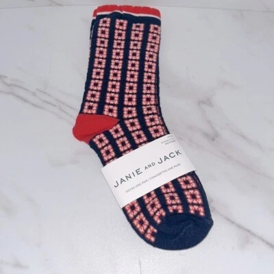 NWT Janie and Jack geometric red socks 4 to 5 years - Image 1 of 3