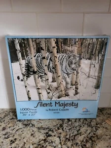 New  Silent Majesty 1000 Piece SunsOut Jigsaw Puzzle SEALED white tiger - Picture 1 of 3