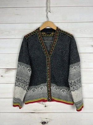 Suéter limitado para mujer mediano de lana Angora Fair Isle cárdigan tejido con botones Foto 1 de 4