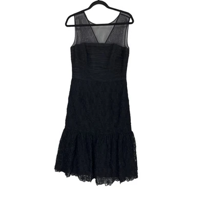 JS Collections 女式 8 码连衣裙黑色 Emelyn 珠宝领中长 — 第 1/4 张图片