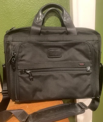 $375 TUMI Alpha T-Pass Laptop Organizer Briefcase 26531DH Black Ballistic Nylon - Image 1 of 4