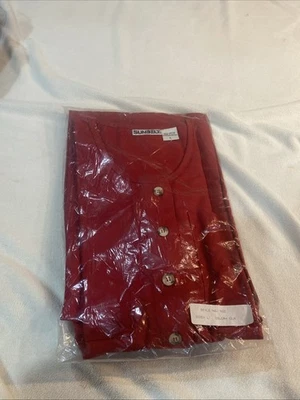 vtg sun belt 100% Cotton womens long jean dress Large  Red Pockets Made In USA - Image 1 of 3