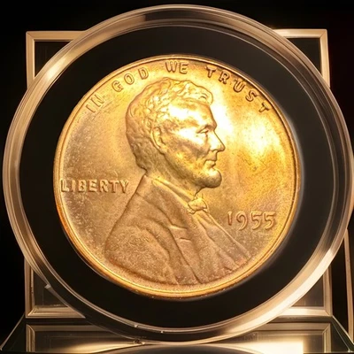 1955 Lincoln Penny BU Die Chip DDR Error - Image 1 of 4