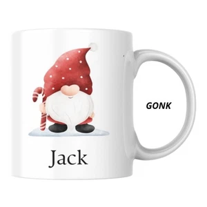 Personalisierte bedruckte Weihnachtstasse - Gonk - mit Geschenktüte und Etikett - Bild 1 von 2