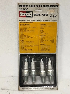 4 x Champion N-9Y Spark Plugs Spitfire Midget VX4/90 Mini Capri Escort Cortina - Image 1 of 3
