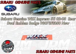 Subaru Genuine WRX Impreza STI 02-03 Rear Dual Emblem Badge 93073FE050 New - Picture 1 of 3