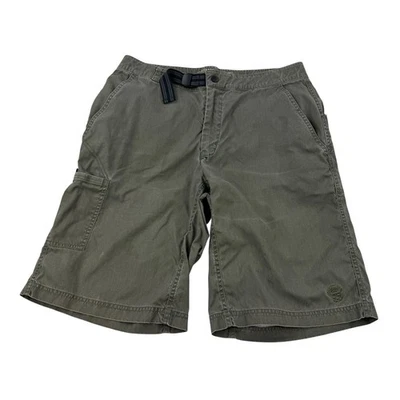 Mountain Hardwear Green Cotton Polyamide Hiking Shorts Belted Hook Loop Pockets - Image 1 of 4