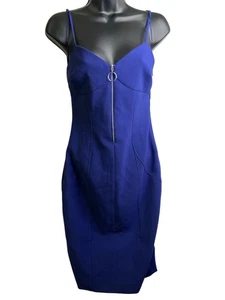 Likely Dress Womens Small Blue Zip Front Sleeveless Bodycon Fitted Party NWT - Picture 1 of 8