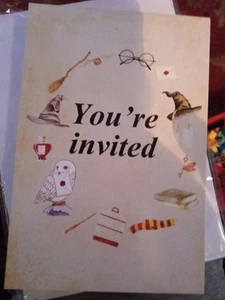 HARRY POTTER Mascots INVITATIONS (20) ~ Birthday Party Supplies Card Envelopes - Picture 1 of 3