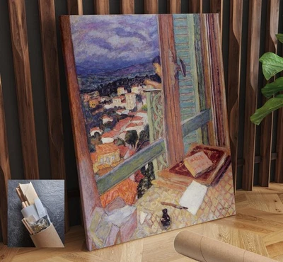 ARTE DE PARED DE LIENZO paisaje ventana abierta Pierre Bonnard 24x30 pulgadas Foto 1 de 4