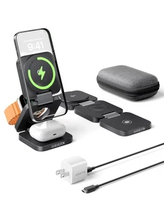 Cargador de viaje 3 en 1 certificado Qi2 compatible con MagSafe, cable plegable mejorado... - Imagen 1 de 9