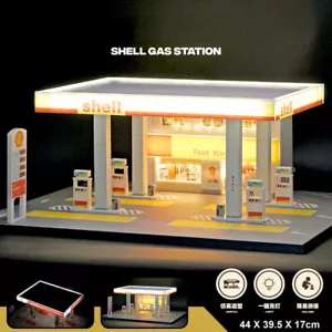 1/64 Diorama City Gas Station Car Garage Model LED Lighting Scene Display Model - Picture 1 of 24