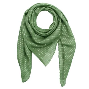 Mundschutz Tuch Schal BaumwollTuch grün Lurex Silberstreifen KopfTuch Halstuch f - Bild 1 von 9